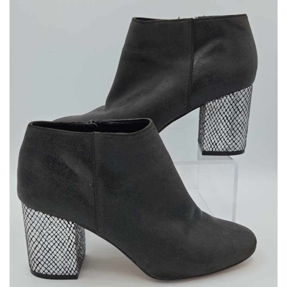 Katy Perry Women's Size 9 Corra Vegan Black ankle booties Shiny Block Heel EUC